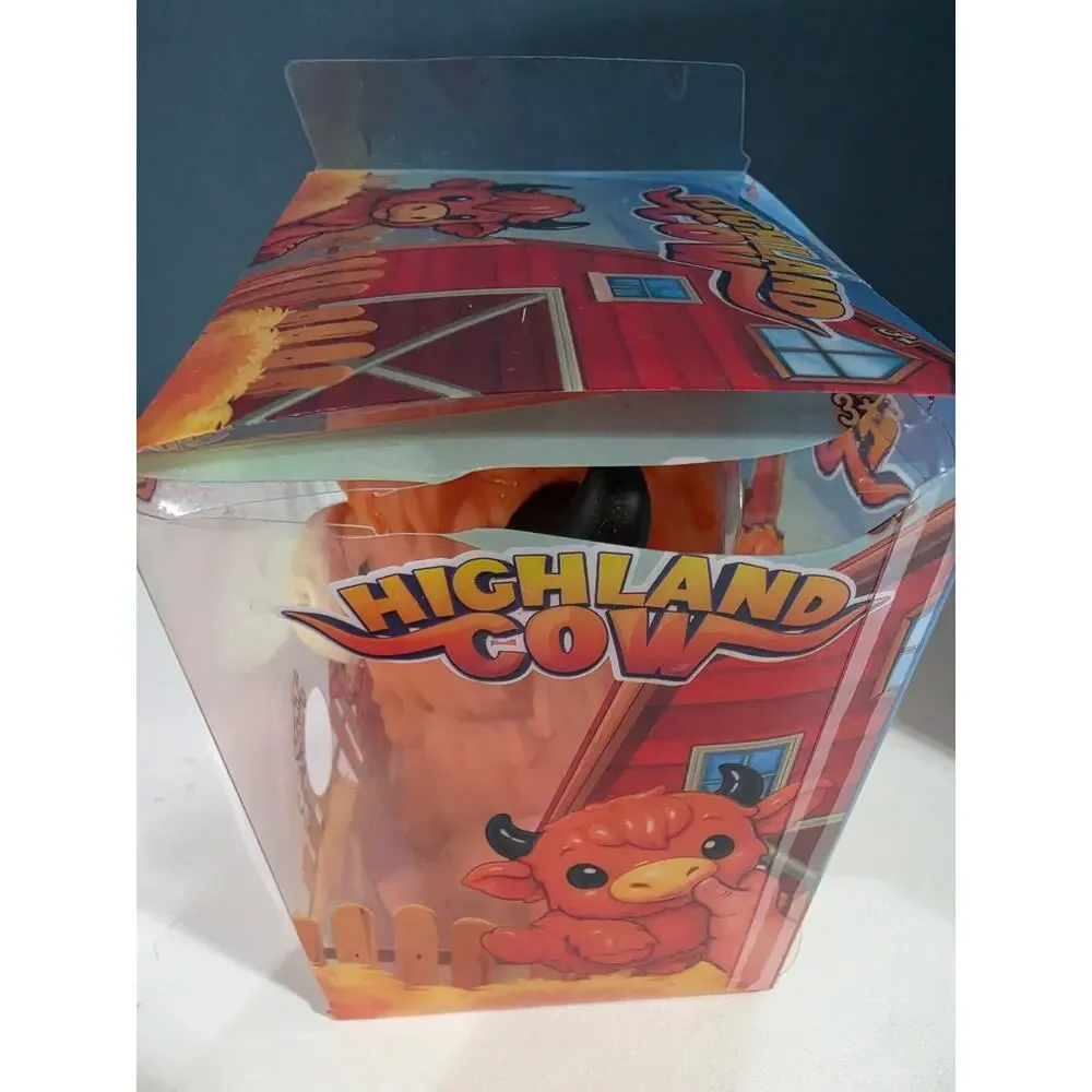 Highland Cow Squishy Squeeze Sensory Toy Orange NEW IN BOX